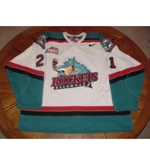 Custom WHL Kelowna Rockets 01 02 Stephen Sunderman Home Hockey Jersey White